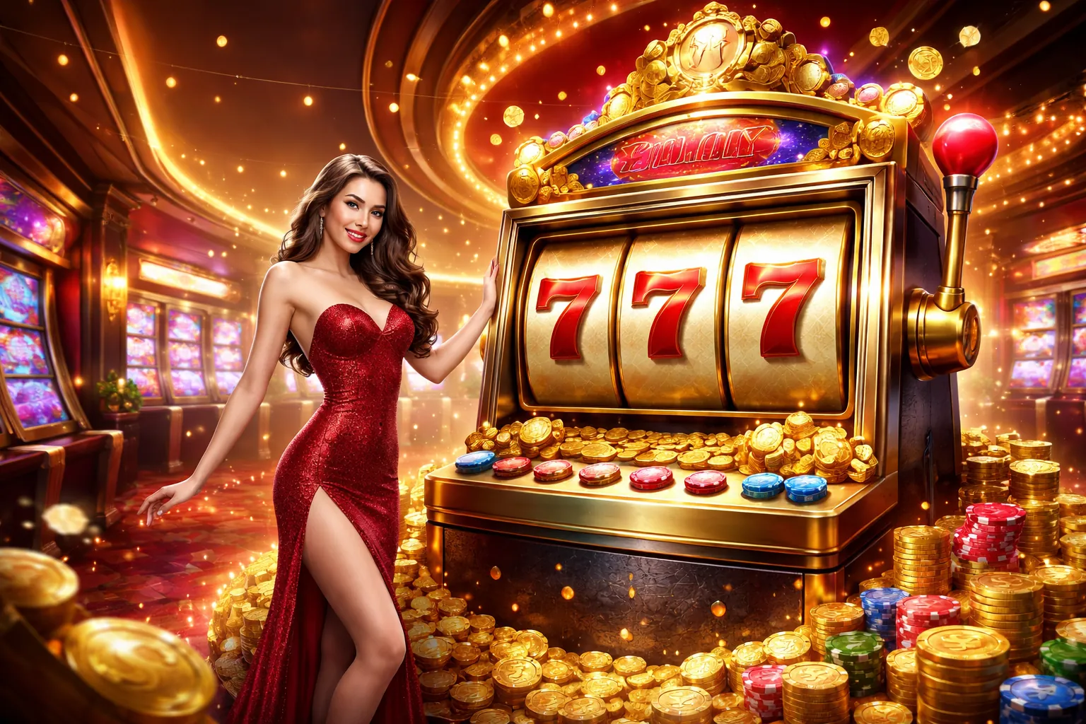 Máy đánh bạc nổ hũ với biểu tượng jackpot lớn